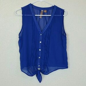 Eyeshadow light top with front tie women's size medium